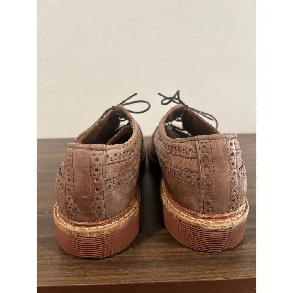 Allen‎ Edmonds Shannon Drive Shoes Mens Size 11.5 B Tan Leather Wingtip Oxford